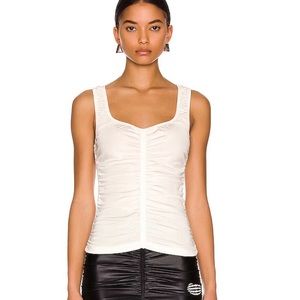 Alexander Wang White Ruched Tank Top